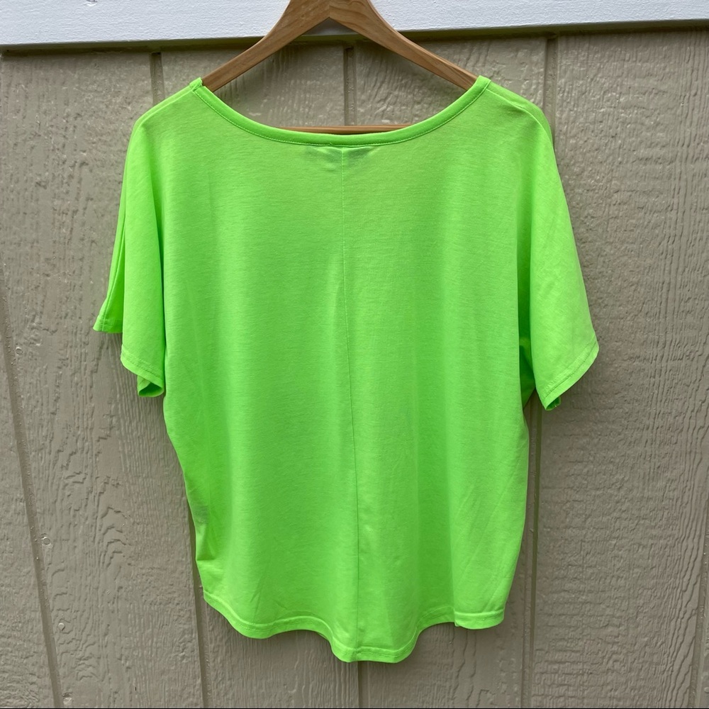 Ultra Flirt | Vintage Neon Green Skull Graphic Loose Top - Picture 4 of 8